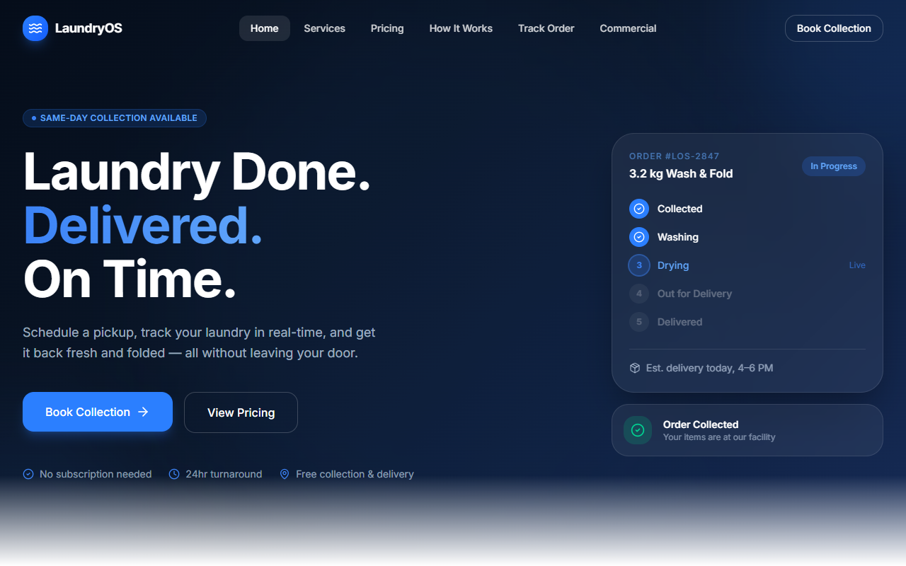 LaundryOS System Screenshot